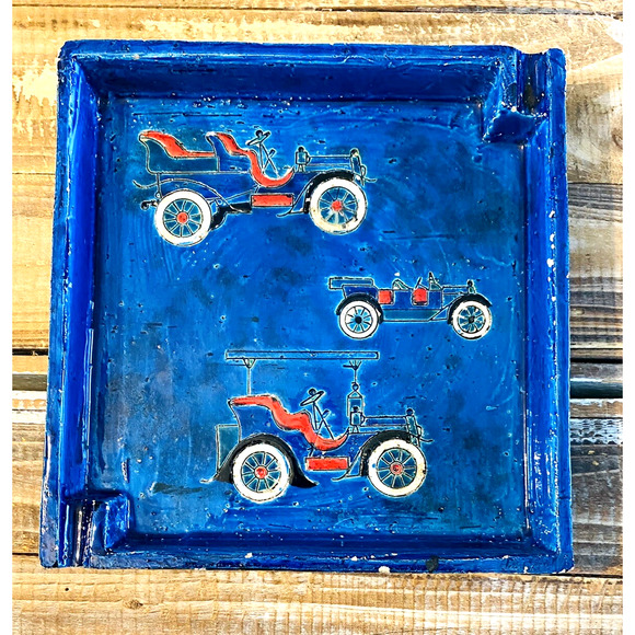 Vintage Mid Century Aldo Londi Bitossi Antique Car Ashtray 9.75" x 9.5" - Picture 16 of 16